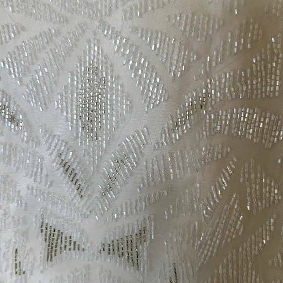 Unlabelled white hand stitched sequins dress, size 8 - Picture 2 of 5